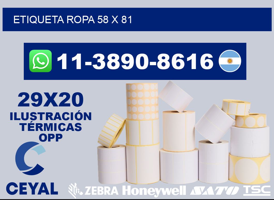 etiqueta ropa 58 x 81