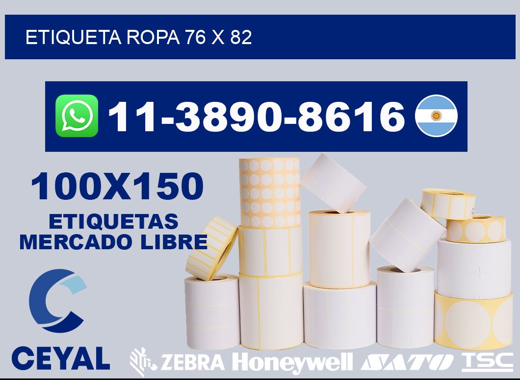 etiqueta ropa 76 x 82