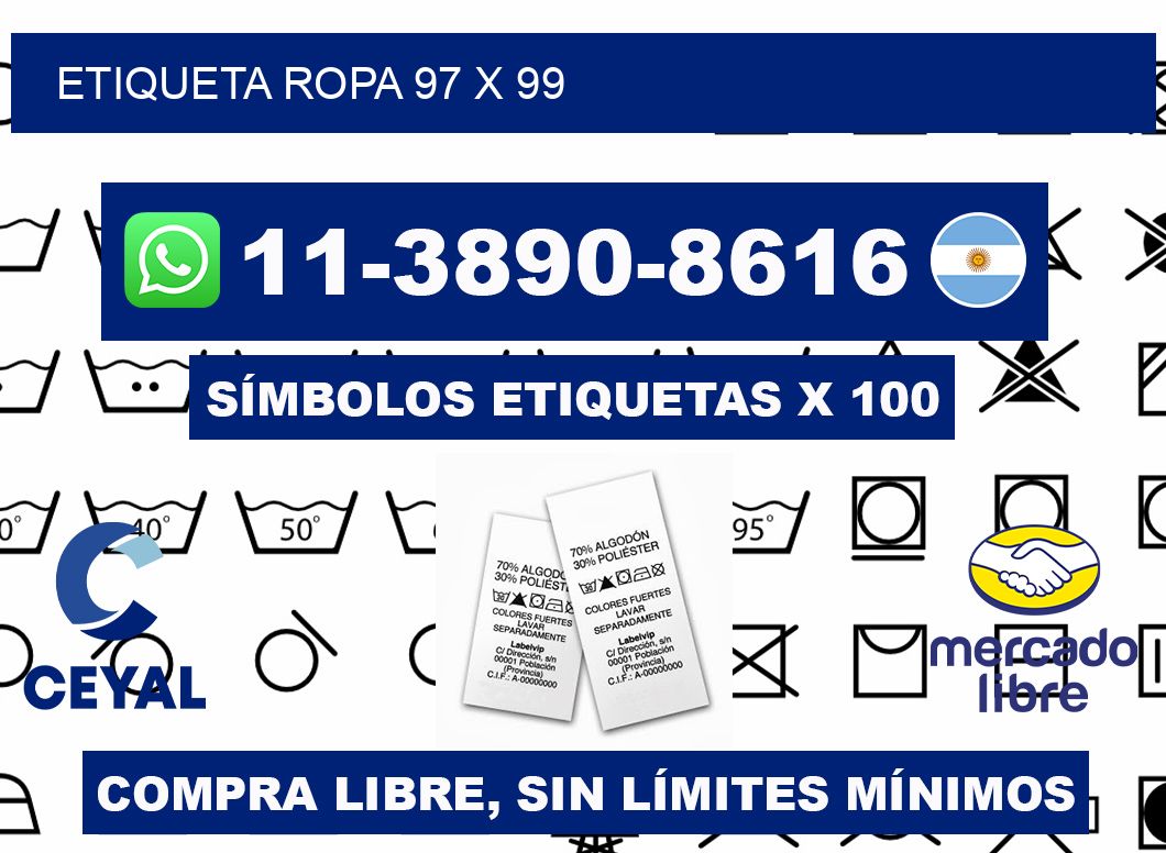 etiqueta ropa 97 x 99