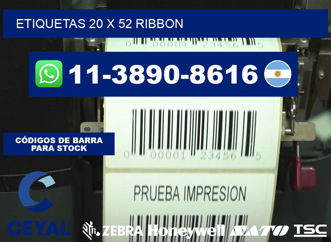 etiquetas 20 x 52 ribbon