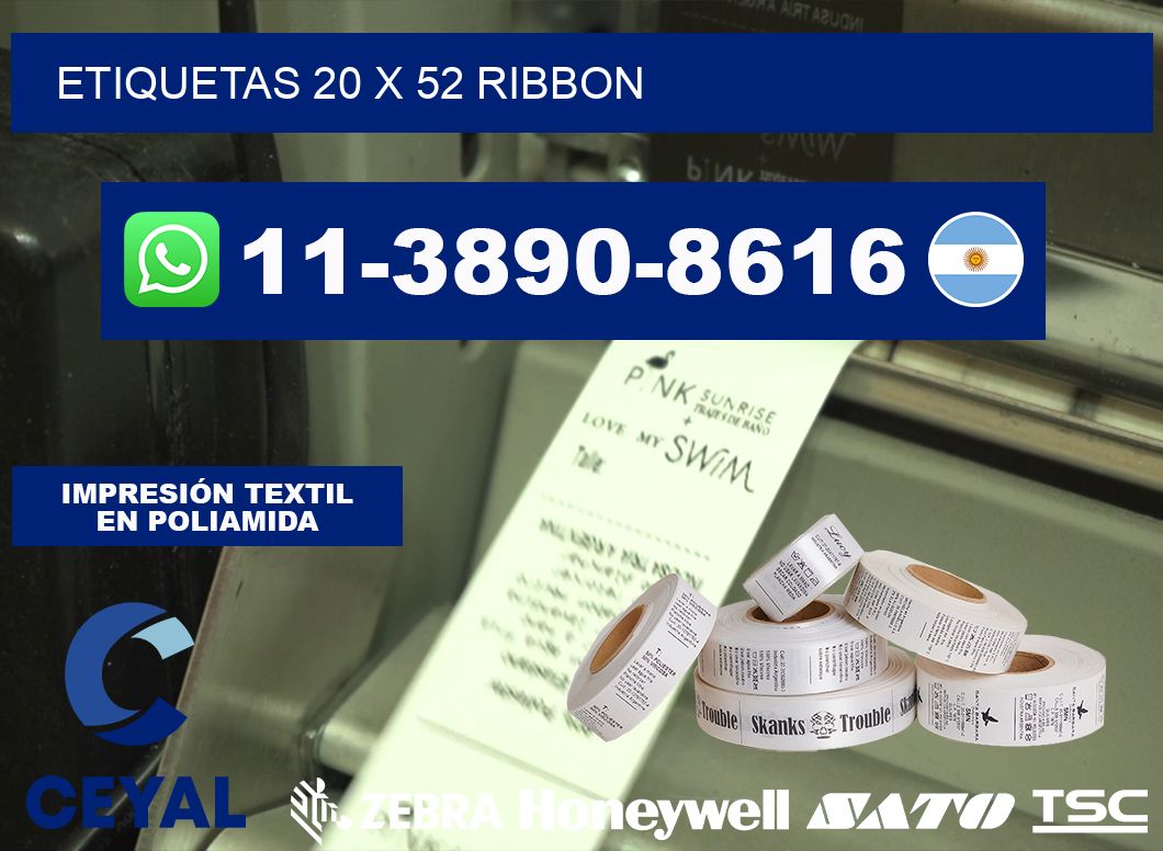 etiquetas 20 x 52 ribbon