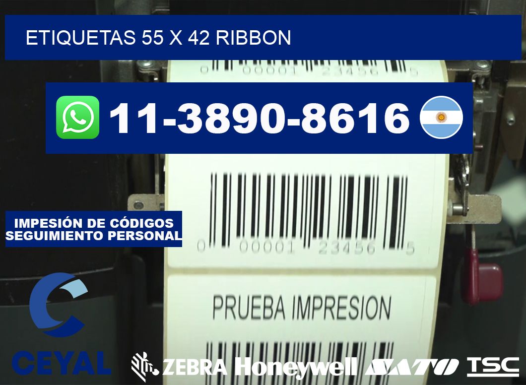 etiquetas 55 x 42 ribbon