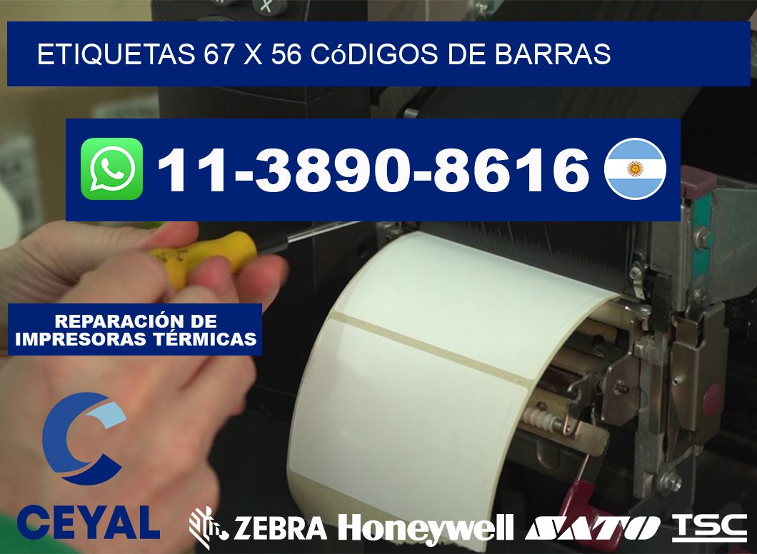 etiquetas 67 x 56 códigos de barras