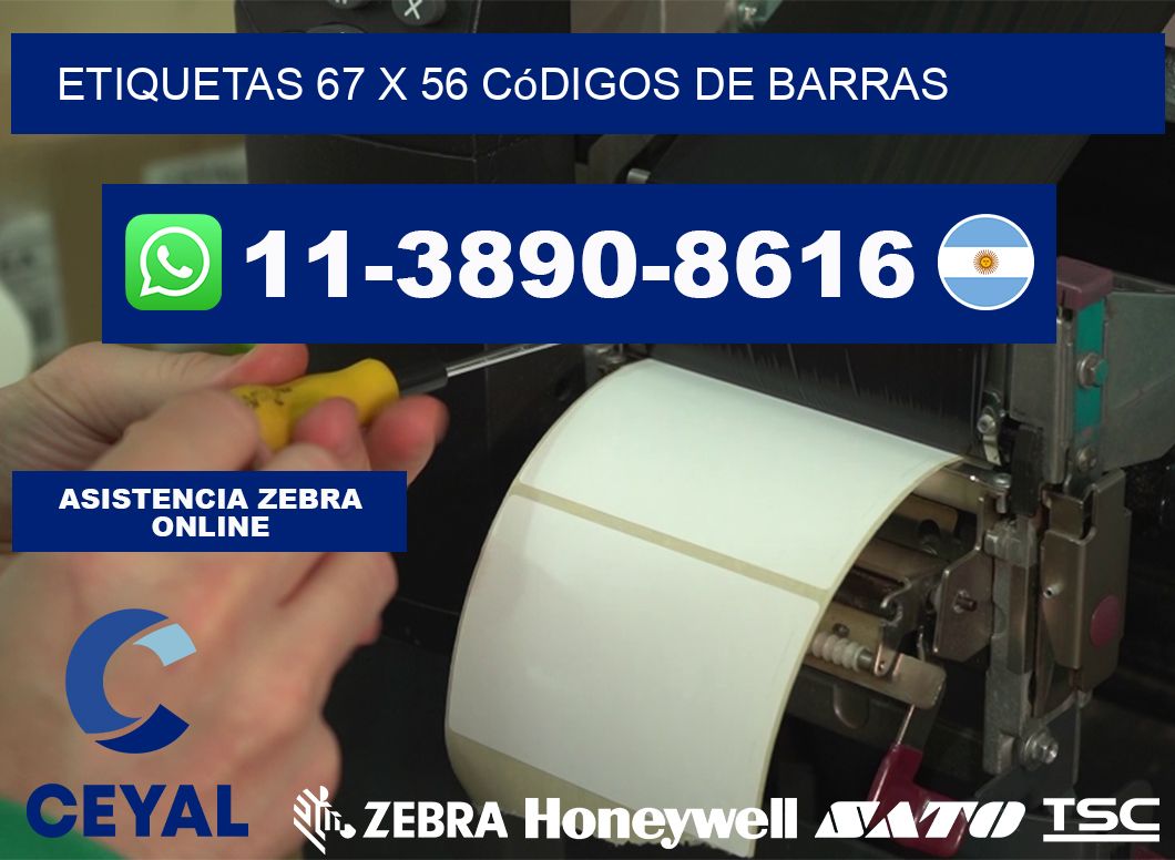 etiquetas 67 x 56 códigos de barras