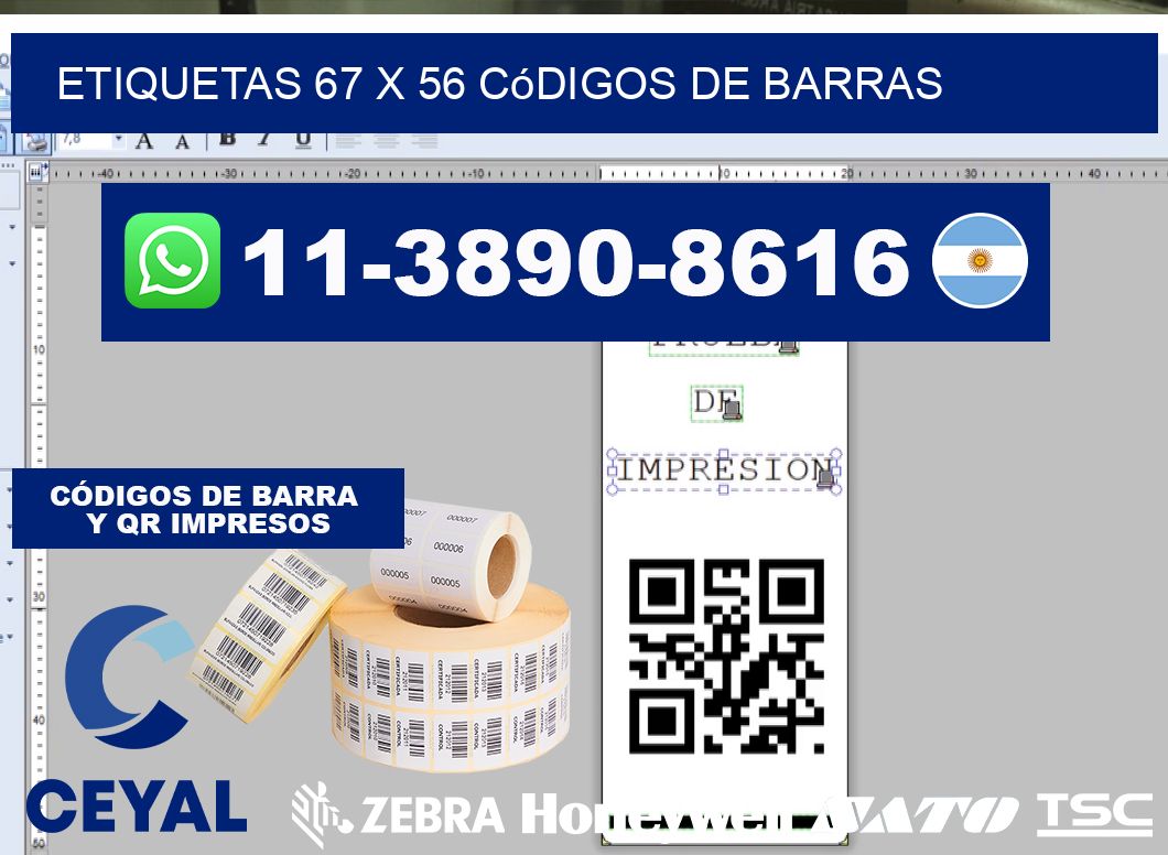 etiquetas 67 x 56 códigos de barras