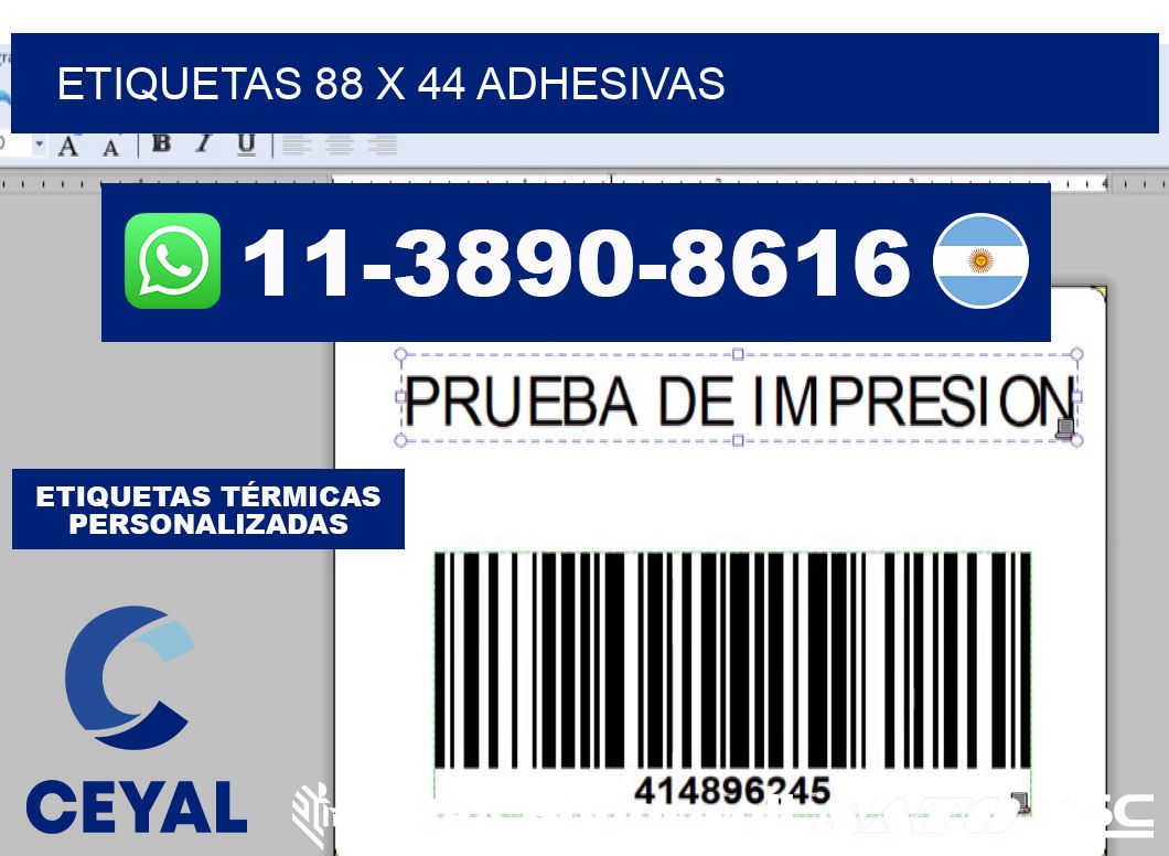 etiquetas 88 x 44 adhesivas