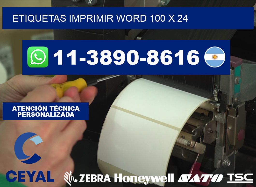 Etiquetas imprimir Word 100 x 24