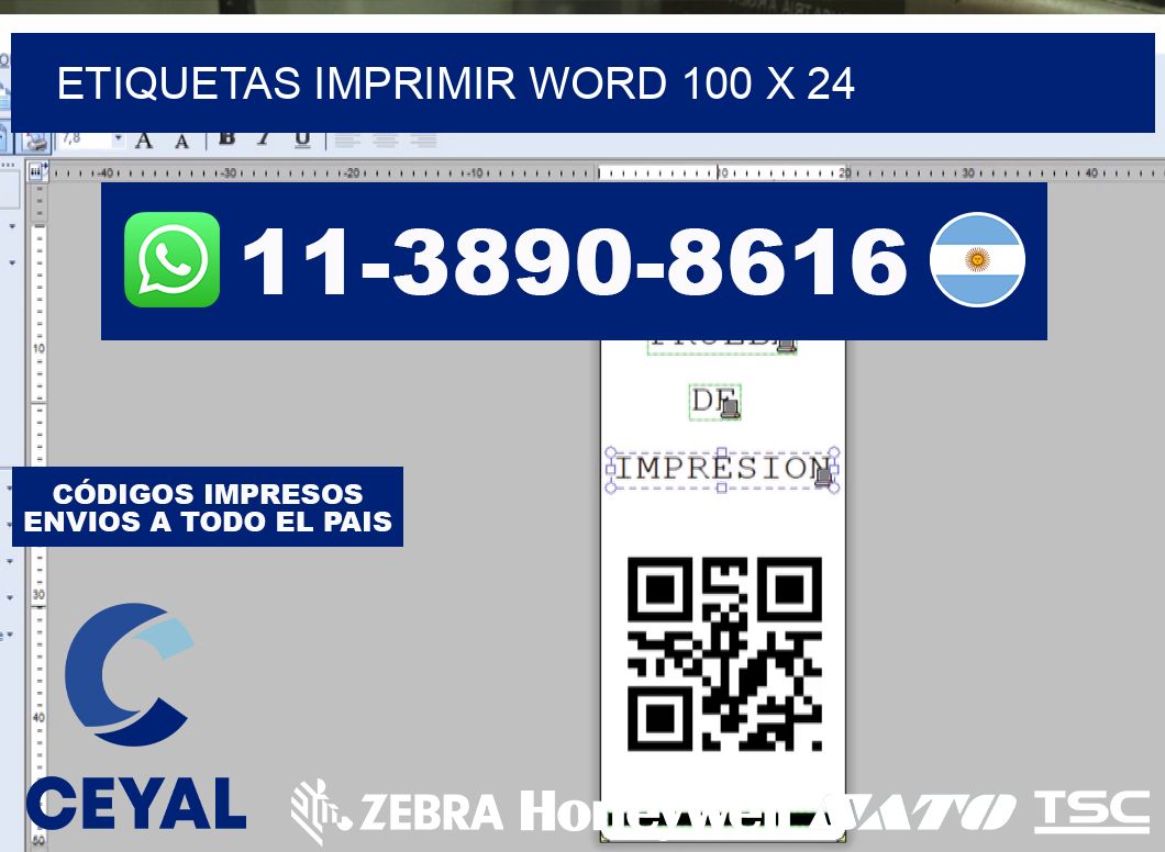 Etiquetas imprimir Word 100 x 24