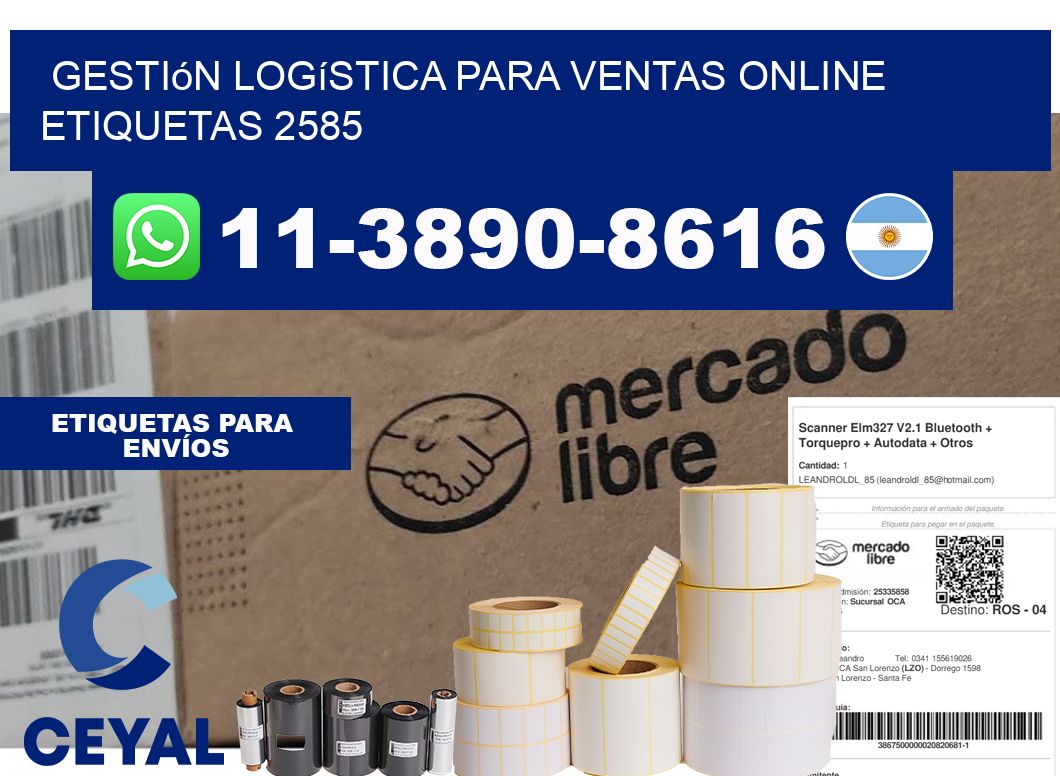 Gestión logística para ventas online  etiquetas 2585