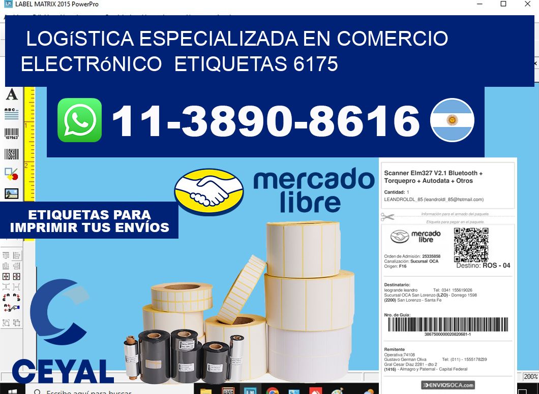 Logística especializada en comercio electrónico  etiquetas 6175