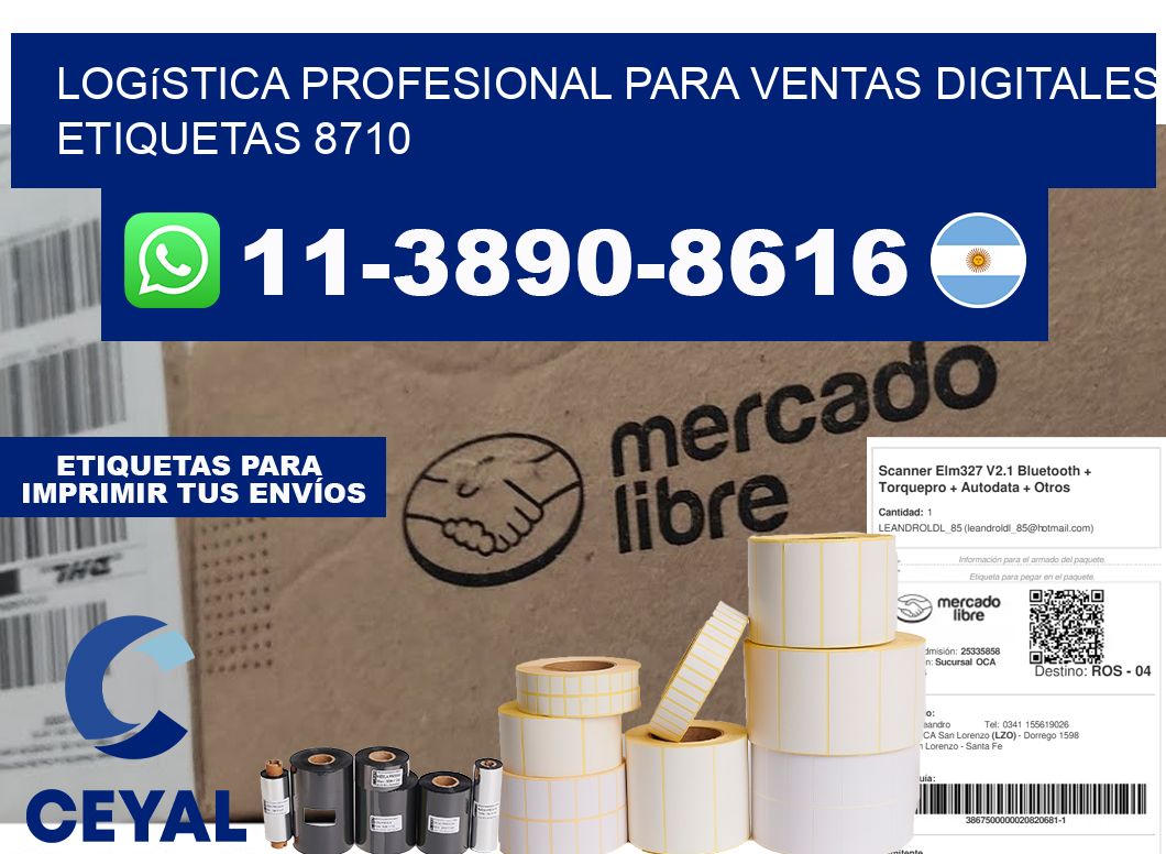 Logística profesional para ventas digitales  etiquetas 8710