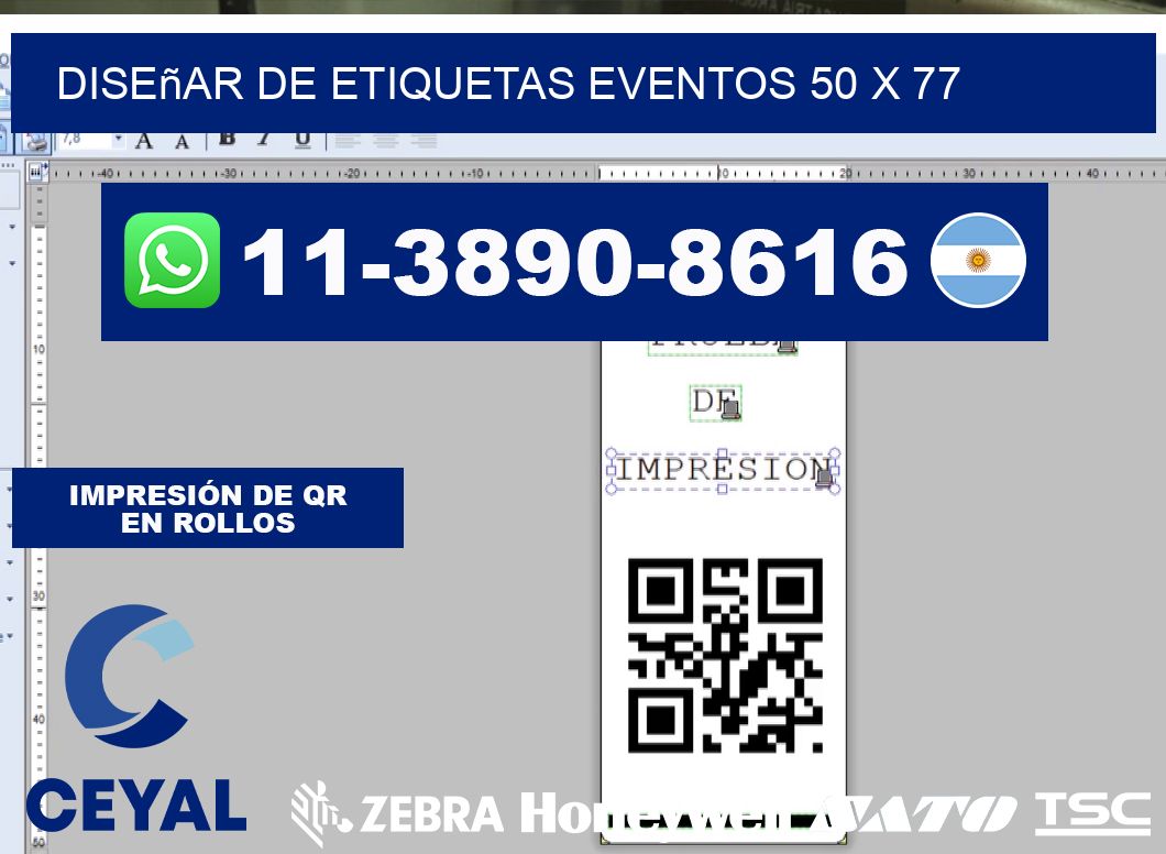 diseñar de etiquetas eventos 50 x 77