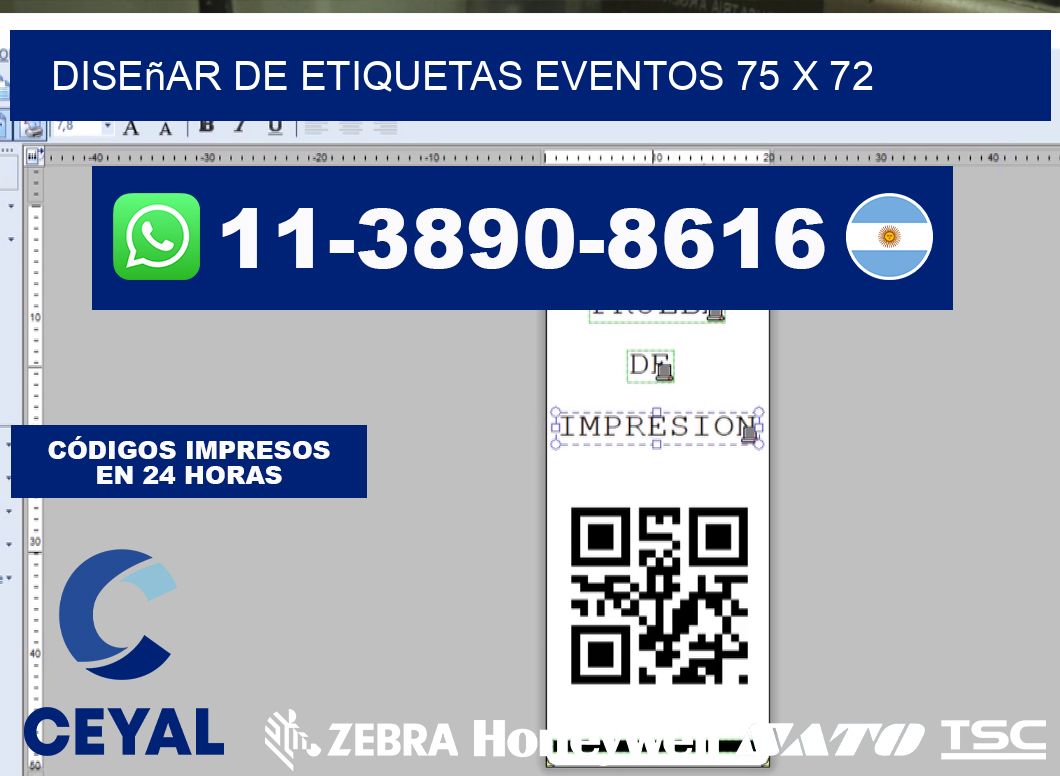 diseñar de etiquetas eventos 75 x 72