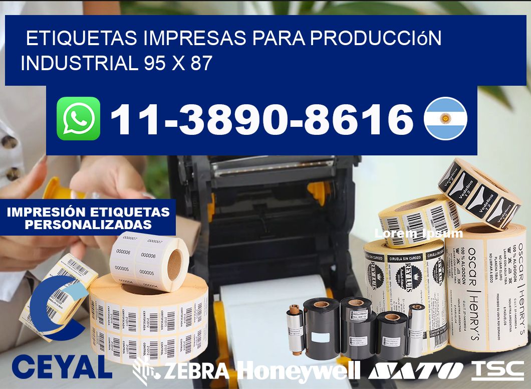 etiquetas impresas para producción industrial 95 x 87