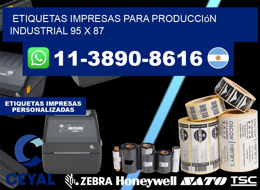 etiquetas impresas para producción industrial 95 x 87