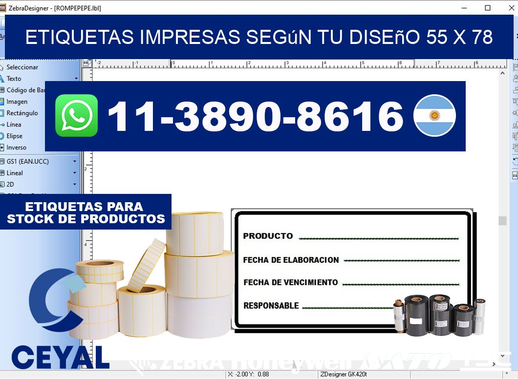 etiquetas impresas según tu diseño 55 x 78