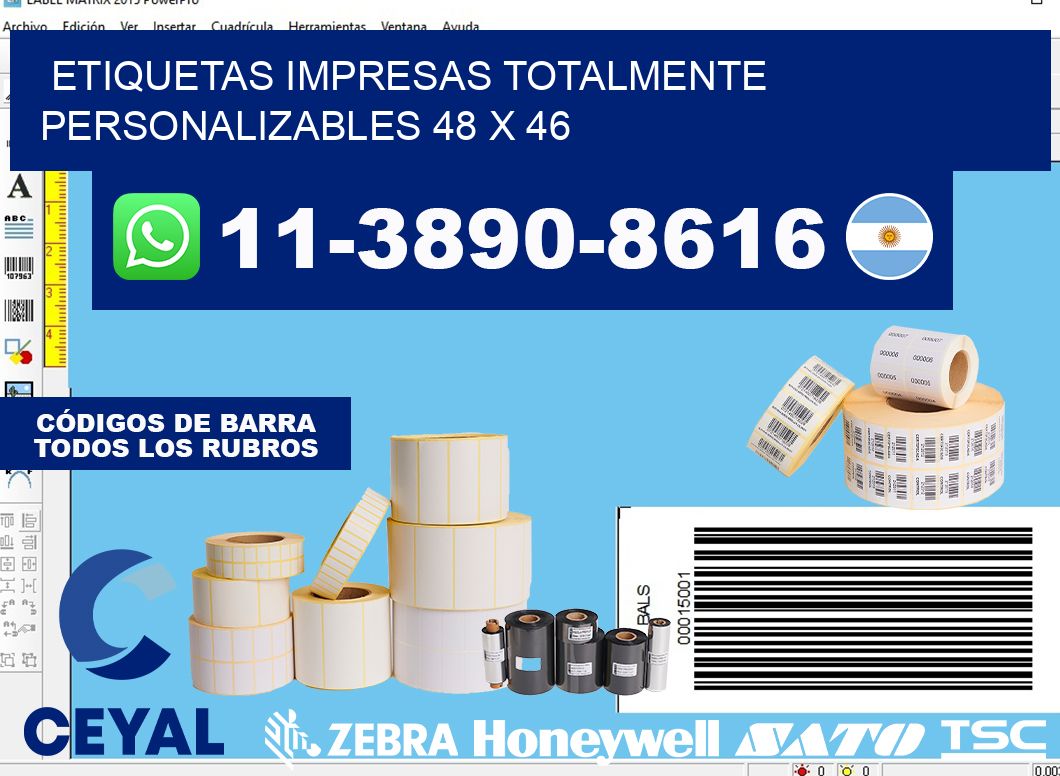 etiquetas impresas totalmente personalizables 48 x 46