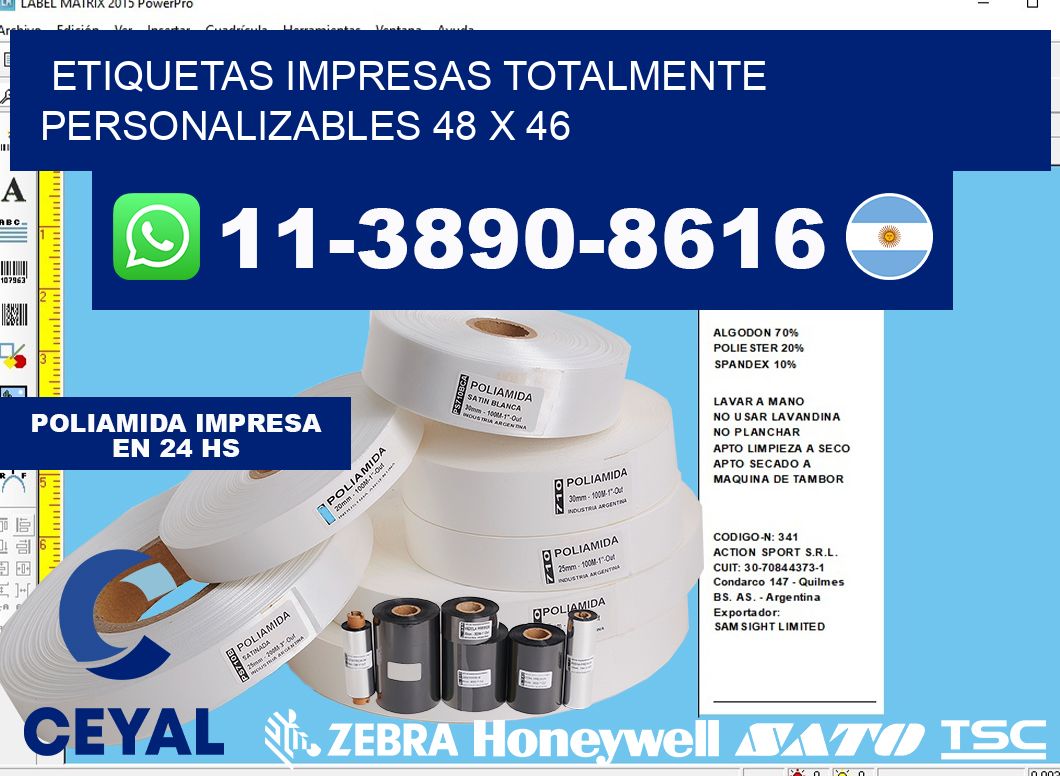 etiquetas impresas totalmente personalizables 48 x 46