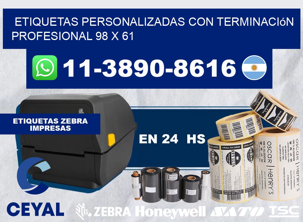etiquetas personalizadas con terminación profesional 98 x 61