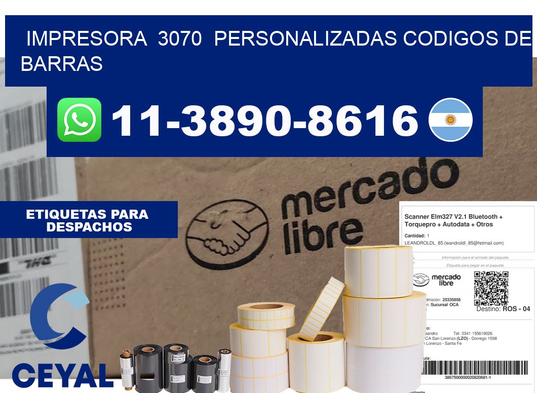 impresora  3070  personalizadas codigos de barras