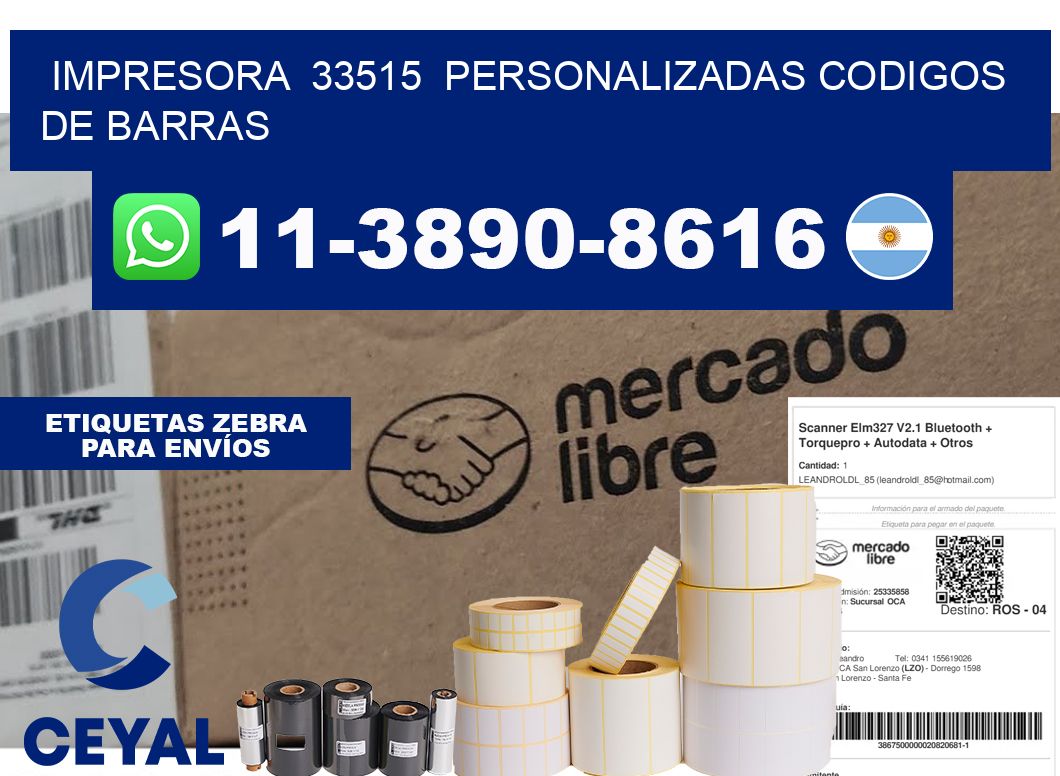 impresora 33515 personalizadas codigos de barras