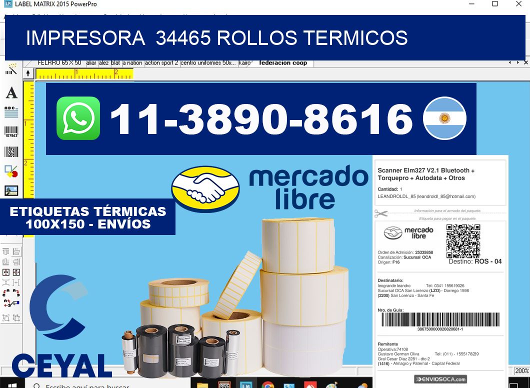 impresora  34465 rollos termicos