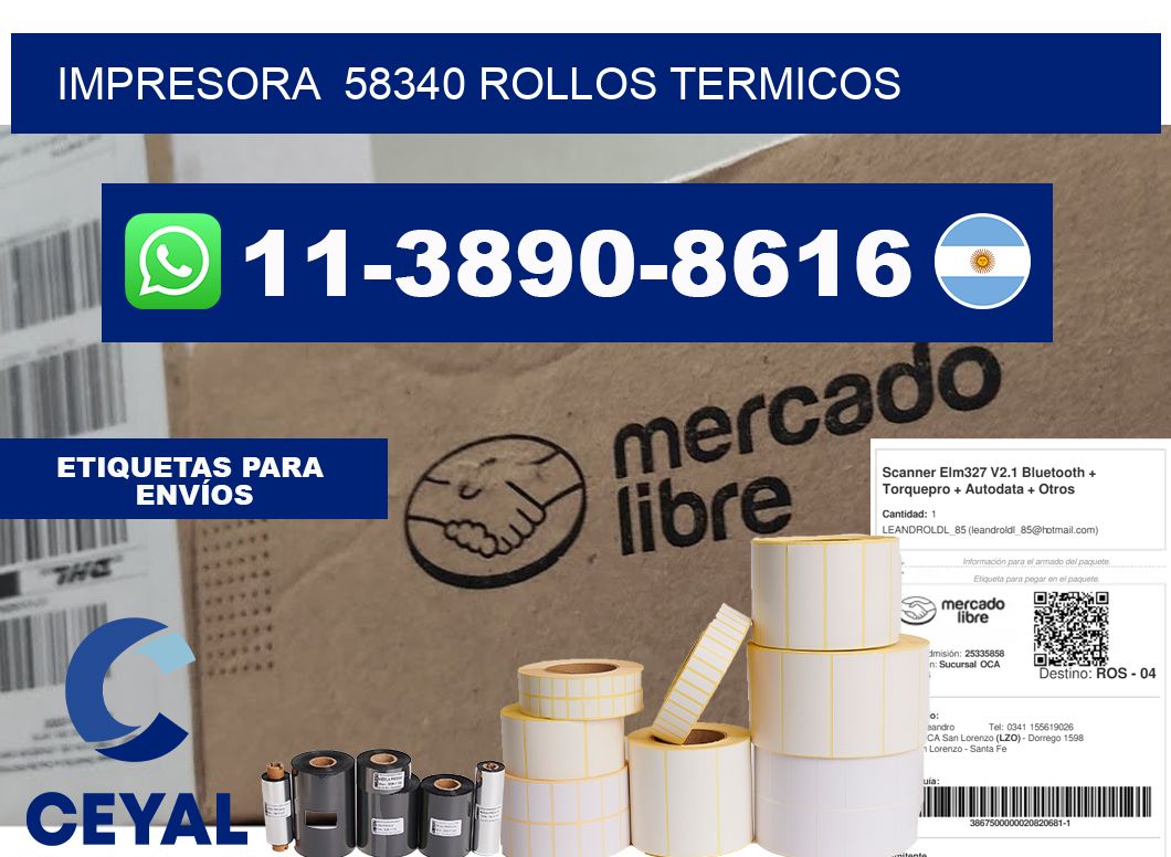 impresora  58340 rollos termicos