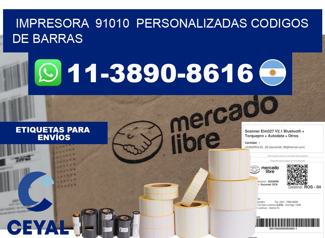impresora  91010  personalizadas codigos de barras