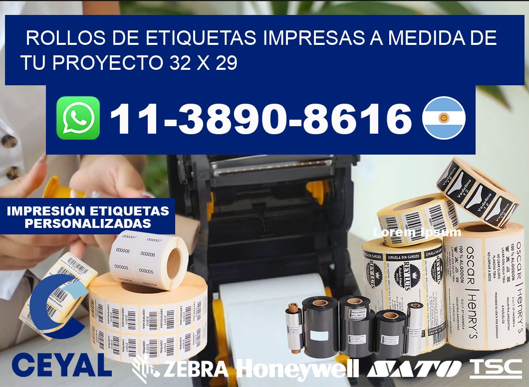 rollos de etiquetas impresas a medida de tu proyecto 32 x 29