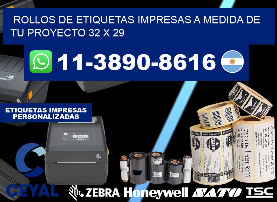 rollos de etiquetas impresas a medida de tu proyecto 32 x 29