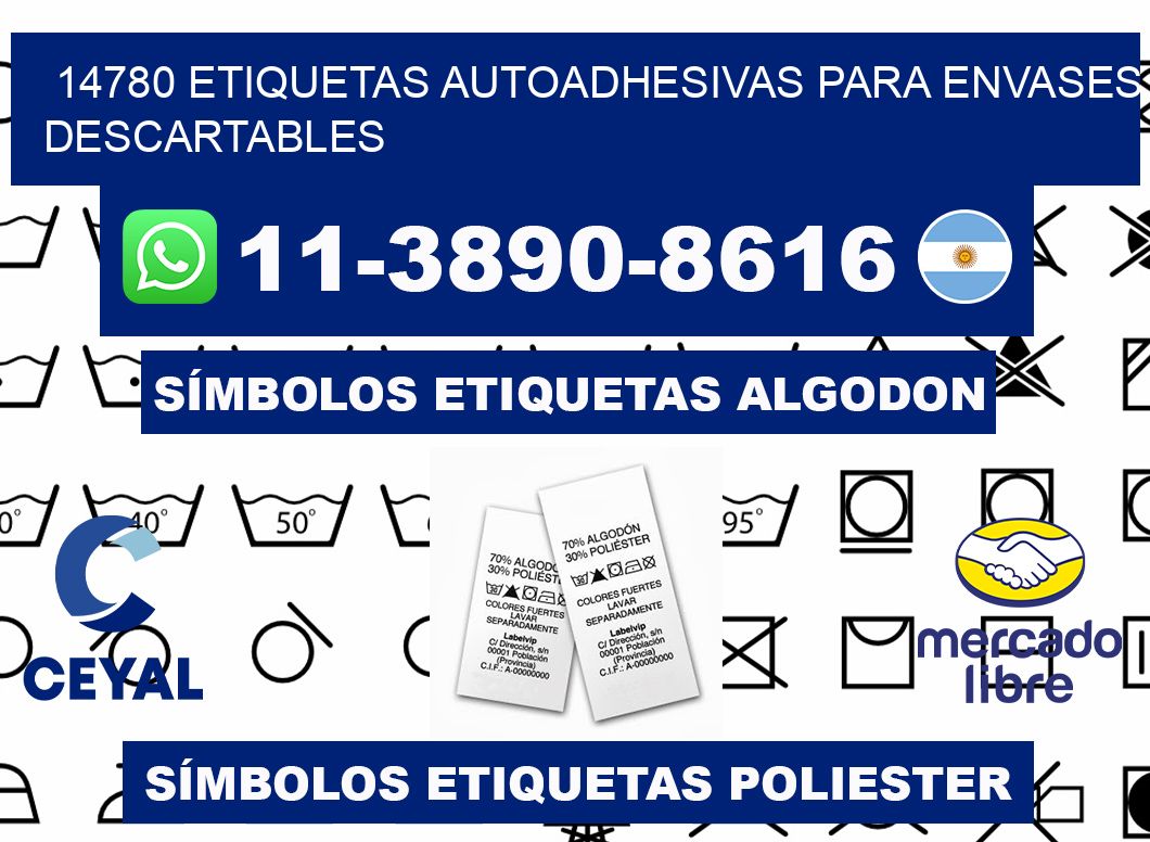 14780 etiquetas autoadhesivas para envases descartables
