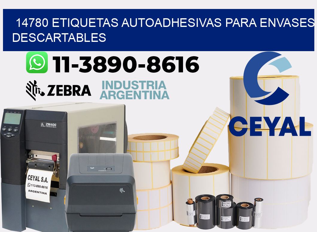 14780 etiquetas autoadhesivas para envases descartables