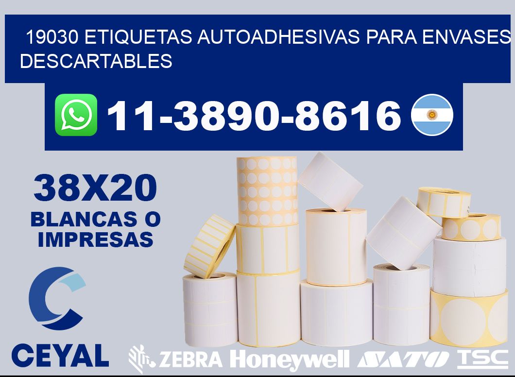 19030 etiquetas autoadhesivas para envases descartables