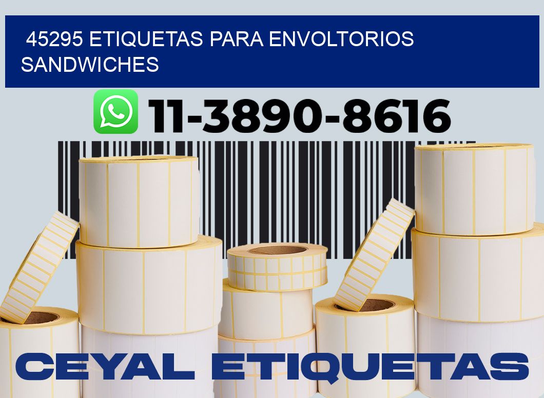 45295 etiquetas para envoltorios sandwiches