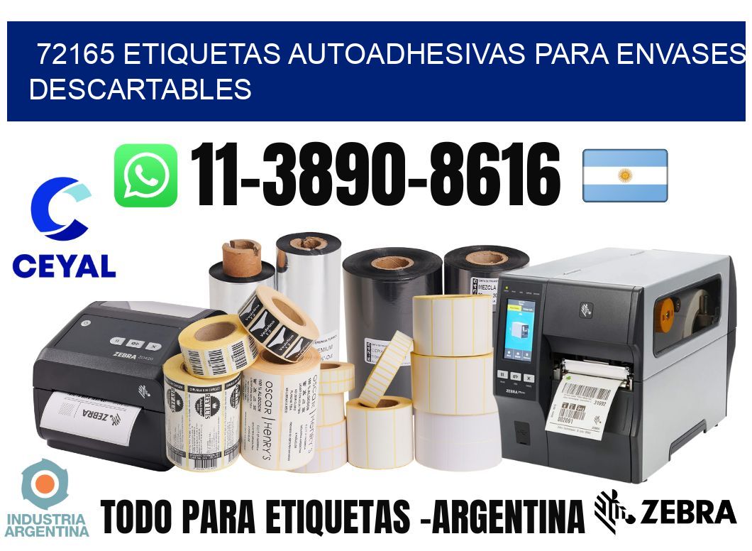 72165 etiquetas autoadhesivas para envases descartables