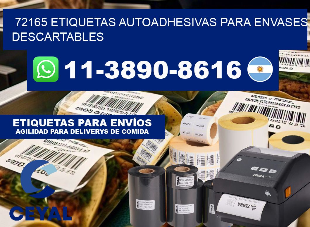 72165 etiquetas autoadhesivas para envases descartables