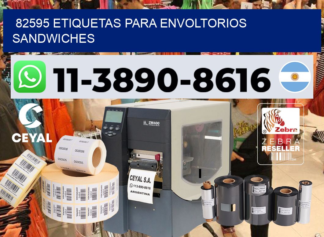 82595 etiquetas para envoltorios sandwiches