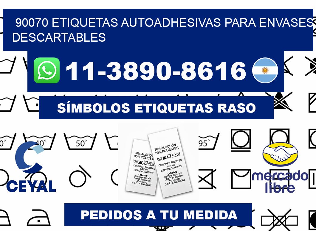 90070 etiquetas autoadhesivas para envases descartables
