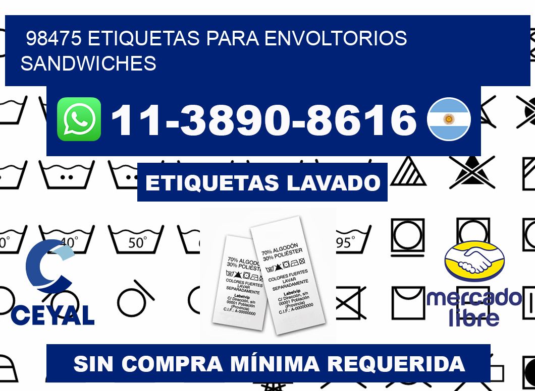 98475 etiquetas para envoltorios sandwiches