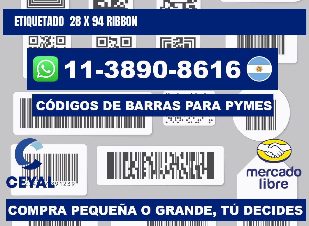 Etiquetado 28 x 94 ribbon