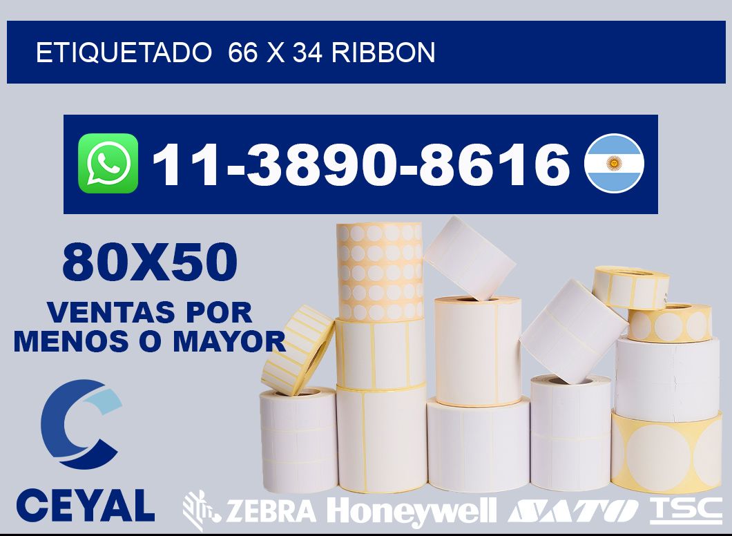 Etiquetado 66 x 34 ribbon