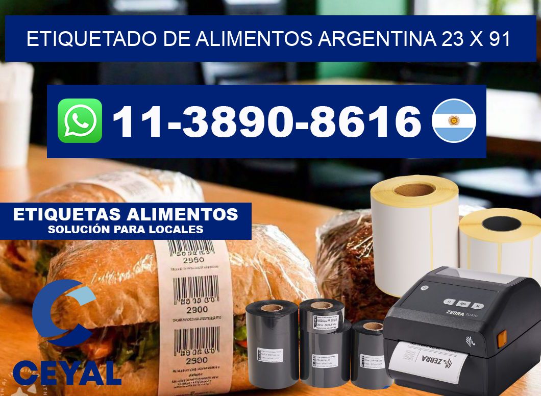 Etiquetado de alimentos Argentina 23 x 91
