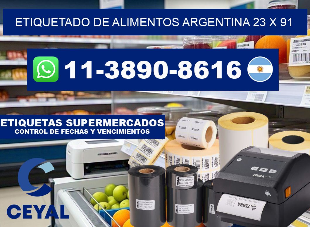 Etiquetado de alimentos Argentina 23 x 91