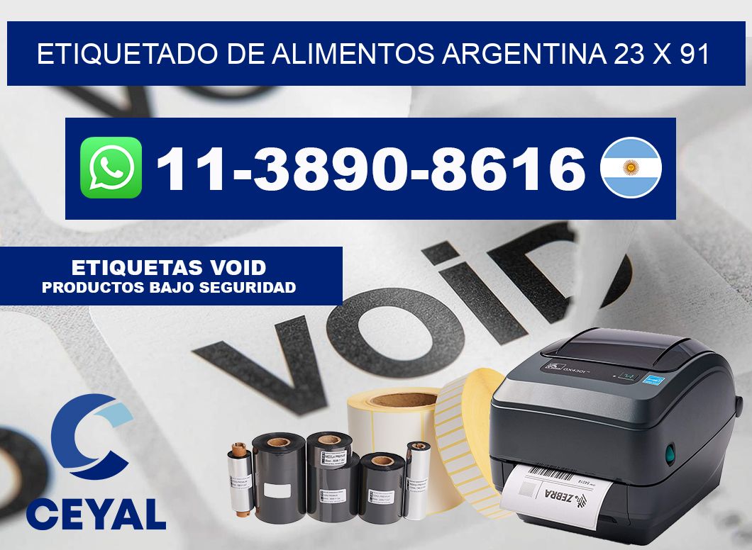 Etiquetado de alimentos Argentina 23 x 91
