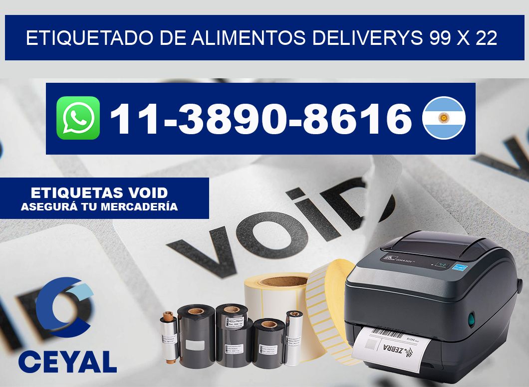 Etiquetado de alimentos deliverys 99 x 22