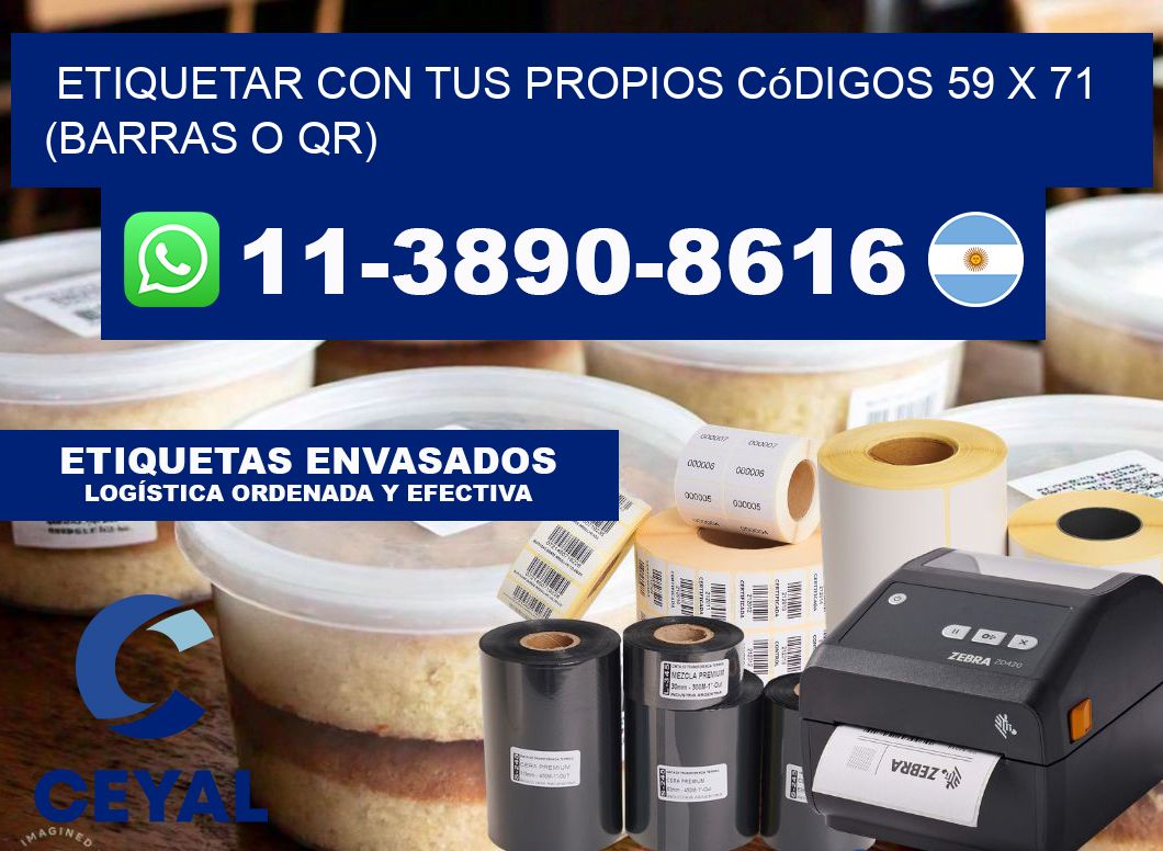 Etiquetar con tus propios códigos 59 x 71 (barras o QR)