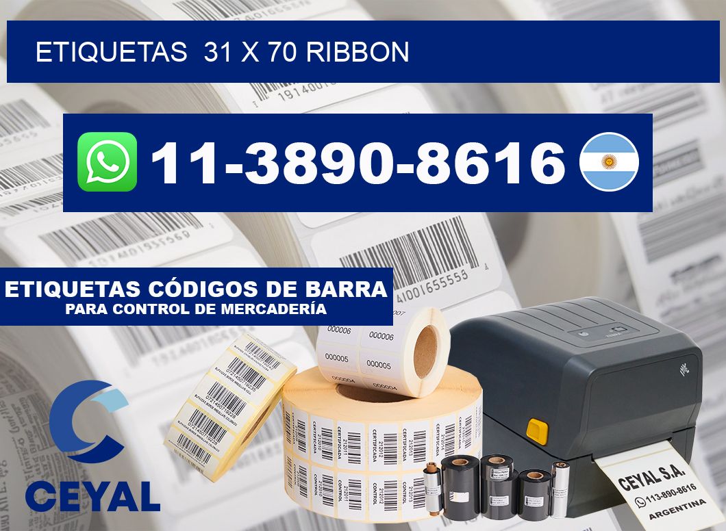 Etiquetas  31 x 70 ribbon