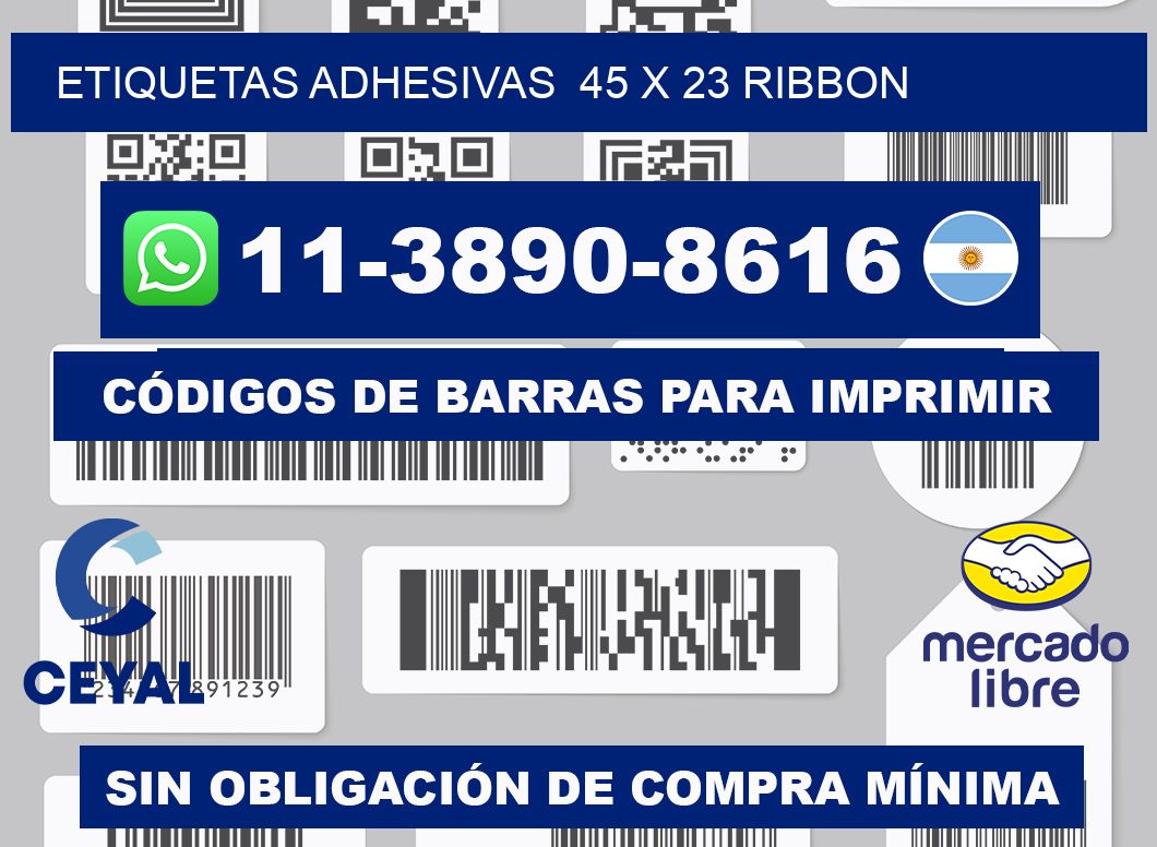 Etiquetas adhesivas 45 x 23 ribbon