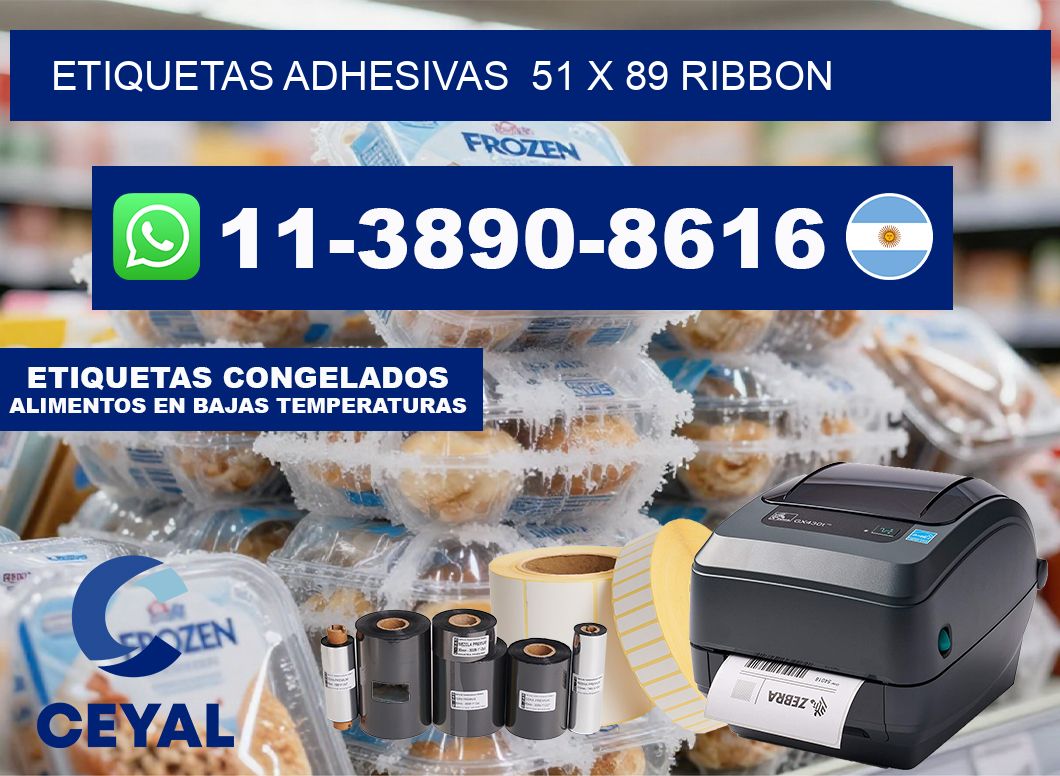 Etiquetas adhesivas  51 x 89 ribbon