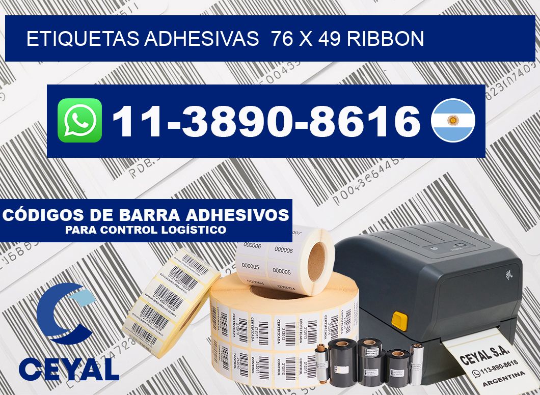 Etiquetas adhesivas  76 x 49 ribbon